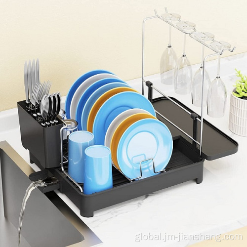 Dish Rack With Tray Unique Design Dish Drainer For Kitchen Supplier